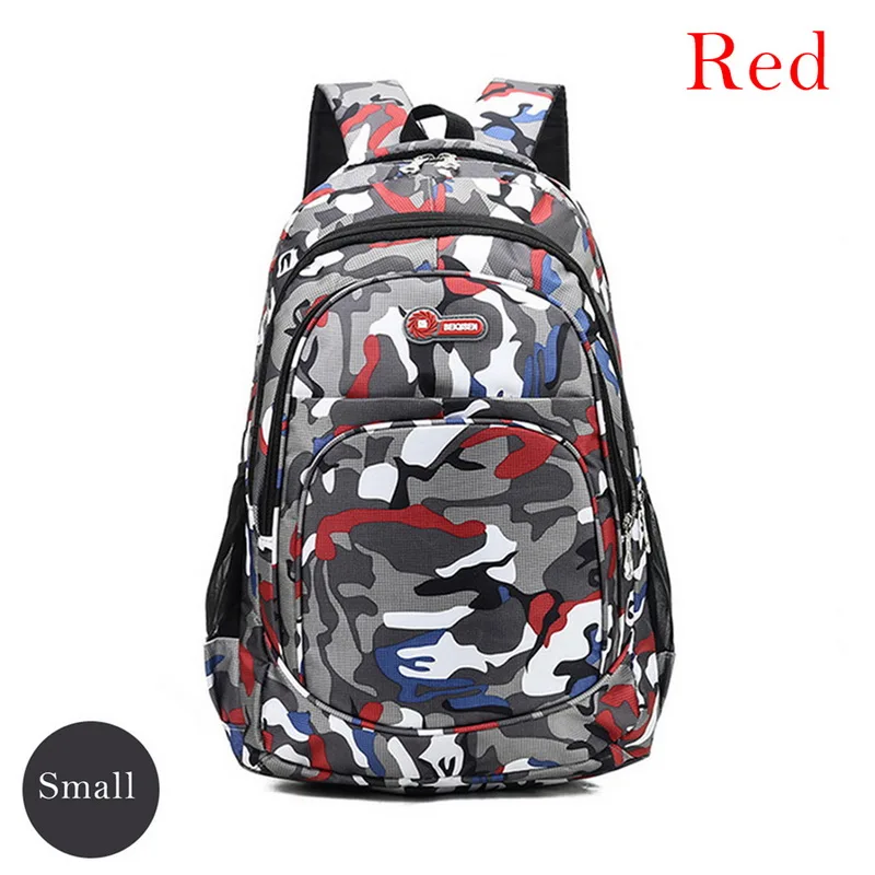 2 размера камуфляжные водонепроницаемые школьные рюкзаки для девочек и мальчиков ортопедические детские рюкзаки сумки для книг Mochila Escolar школьные сумки - Цвет: red small