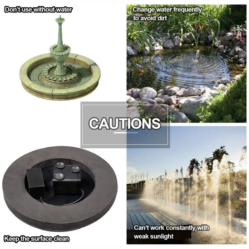 Solar Water Fountain Pool Pond Waterfall Fountain Garden Decoration Outdoor Bird Bath Solar Powered Fountain Floating Water