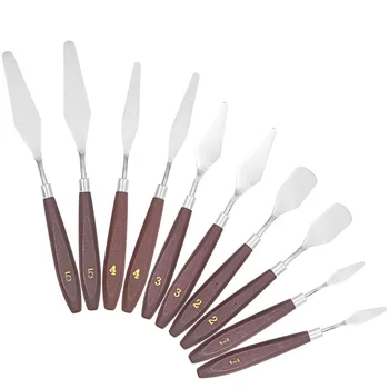 

HOT-10Pcs Palette Knife Set, Palette Knife Painting Tools, Art Painting Palette Knives, Mixing Scraper Kit for Artist Oil