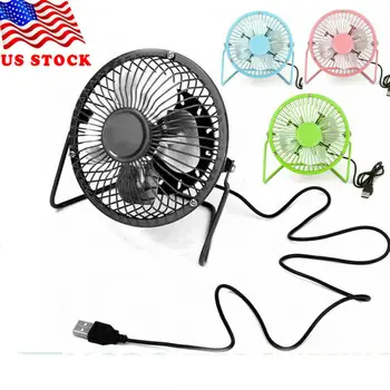 

4 inch Mini Metal USB Desk Fan Air Cooler Home Office Table Cooling Fan