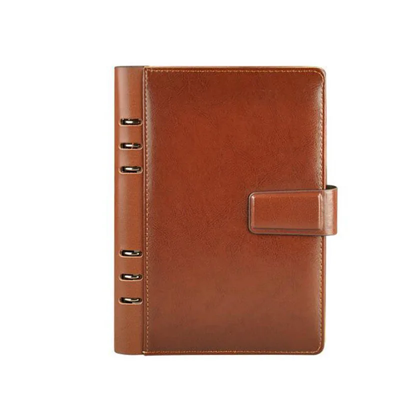 A6 Spring Binder Business Style Notebook Faux Leather Diary ,100 GSM Inner Papers, 80 Sheets TPN048