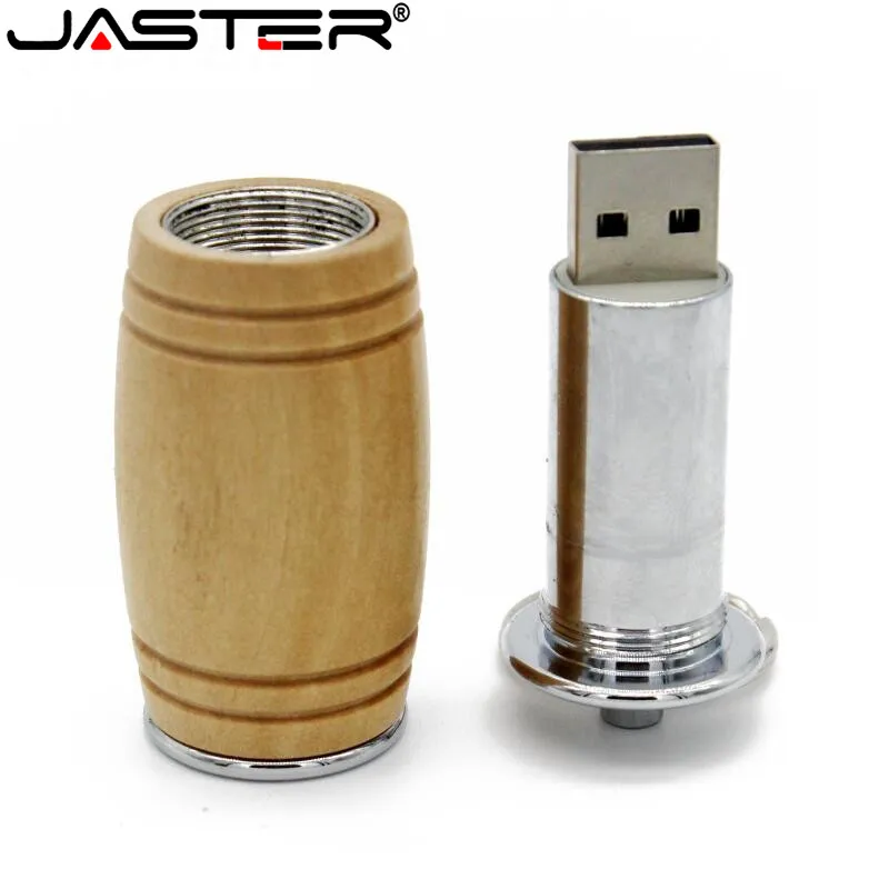 JASTER 64GB стиль клен орех Дерево баррель ложка флэш-накопитель карта памяти, Флеш накопитель 8gb 16gb 32gb 64GB U диск подарок