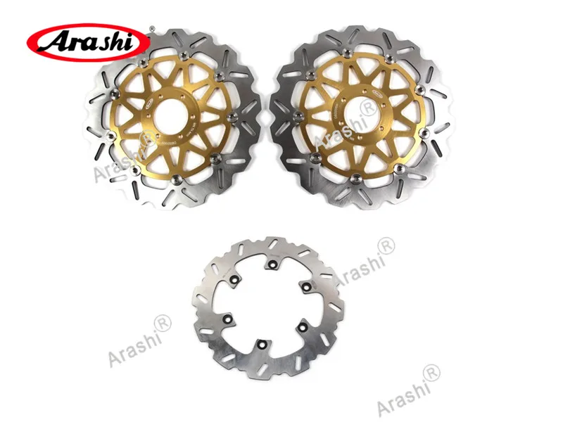 Arashi 1 комплект для YAMAHA FZR EXUP 1000 1990 1991 1992 1993 1994 1995 плавающие передние задние дисковые тормоза тормозной ротор фрезерный станок с ЧПУ - Цвет: Gold Front Rear B