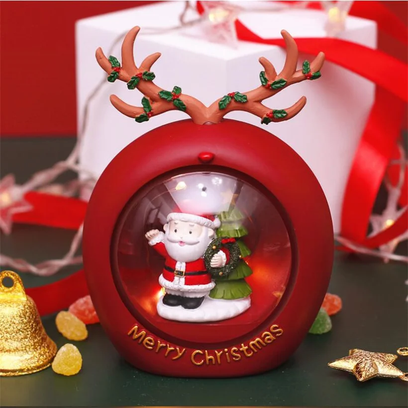 

Santa Claus Stars Lights Fawn Atmosphere Lamp Desktop Ornaments Children's Christmas Eve Gift