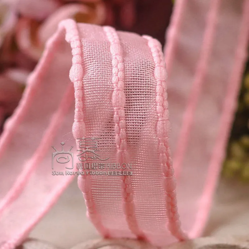 Корейская сетчатая лента из полиэстера полосы в горошек красочные 16 25 38 мм 50