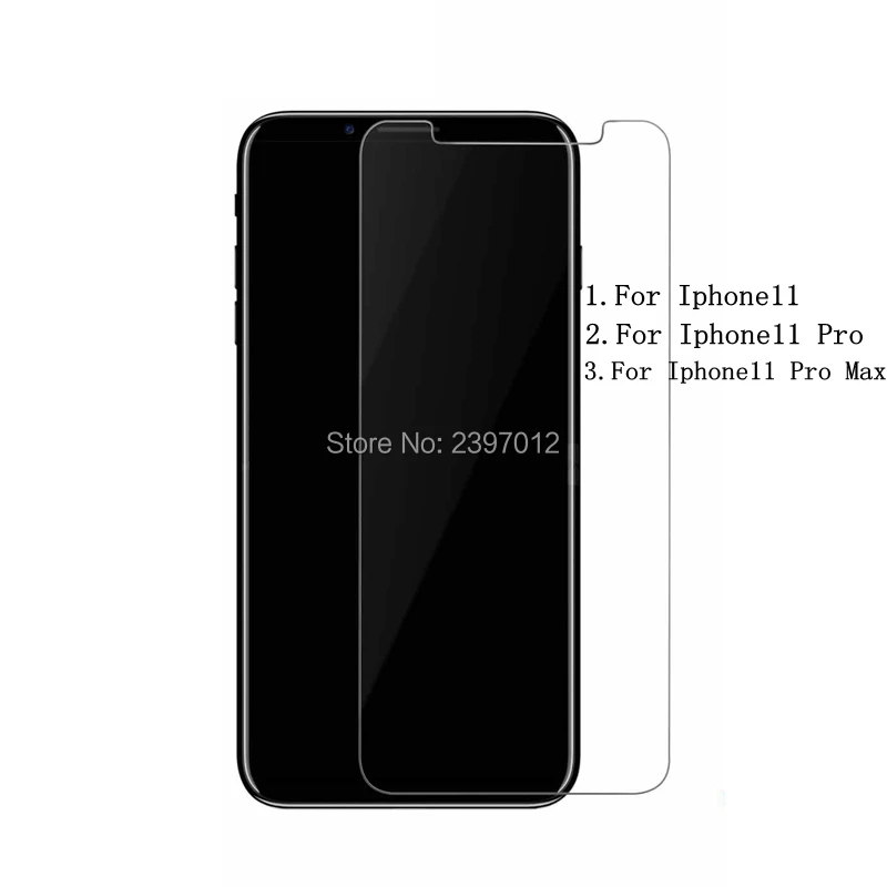 100 шт./лот прозрачная пленка из закаленного Стекло Экран протектор для iphone 11 11 11 pro max 5,8/6,1/6,5 дюймов Анти-Царапины