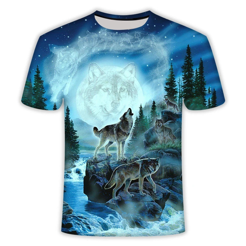 Новинка года, забавная футболка с 3D принтом волка с животными, мужская летняя футболка с короткими рукавами, футболка, Мужская модная футболка 6XL - Цвет: TX376