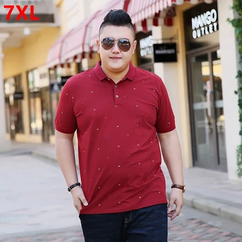 

Large size lapel plus size printing tide oversize short-sleeved Lapel shirt polo shirt men