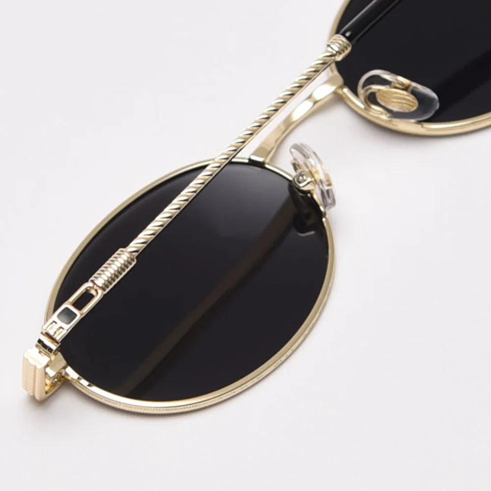 Peekaboo retro oval glasses men uv400 high quality gold small sunglasses women metal 2021 yellow red hot-selling