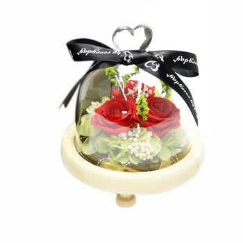 

Real Roses Rose in Flask Glass Dome Valentines Day Gift Real Rose Preserved Rose Girlfriend Birthday Gift