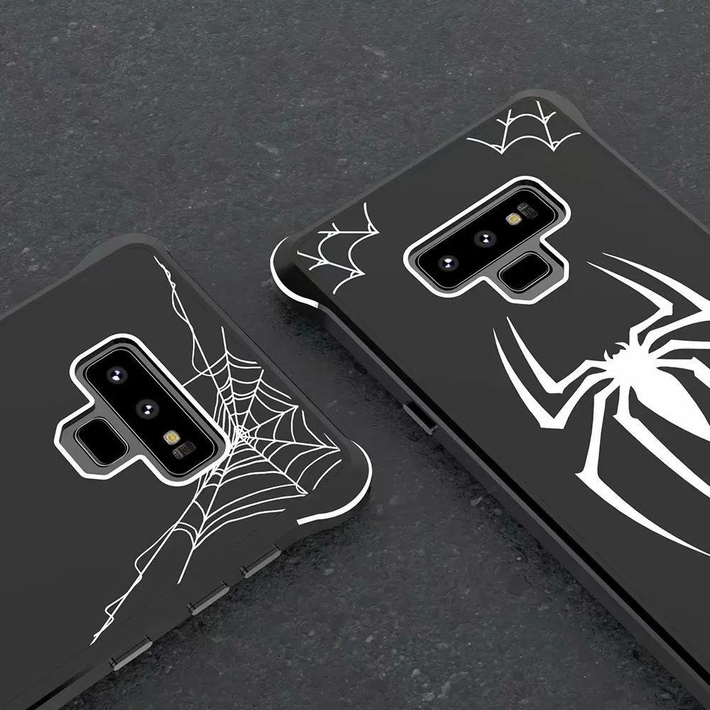 Роскошный Алюминиевый бампер чехол для сотового телефона s Note9 паук акриловая