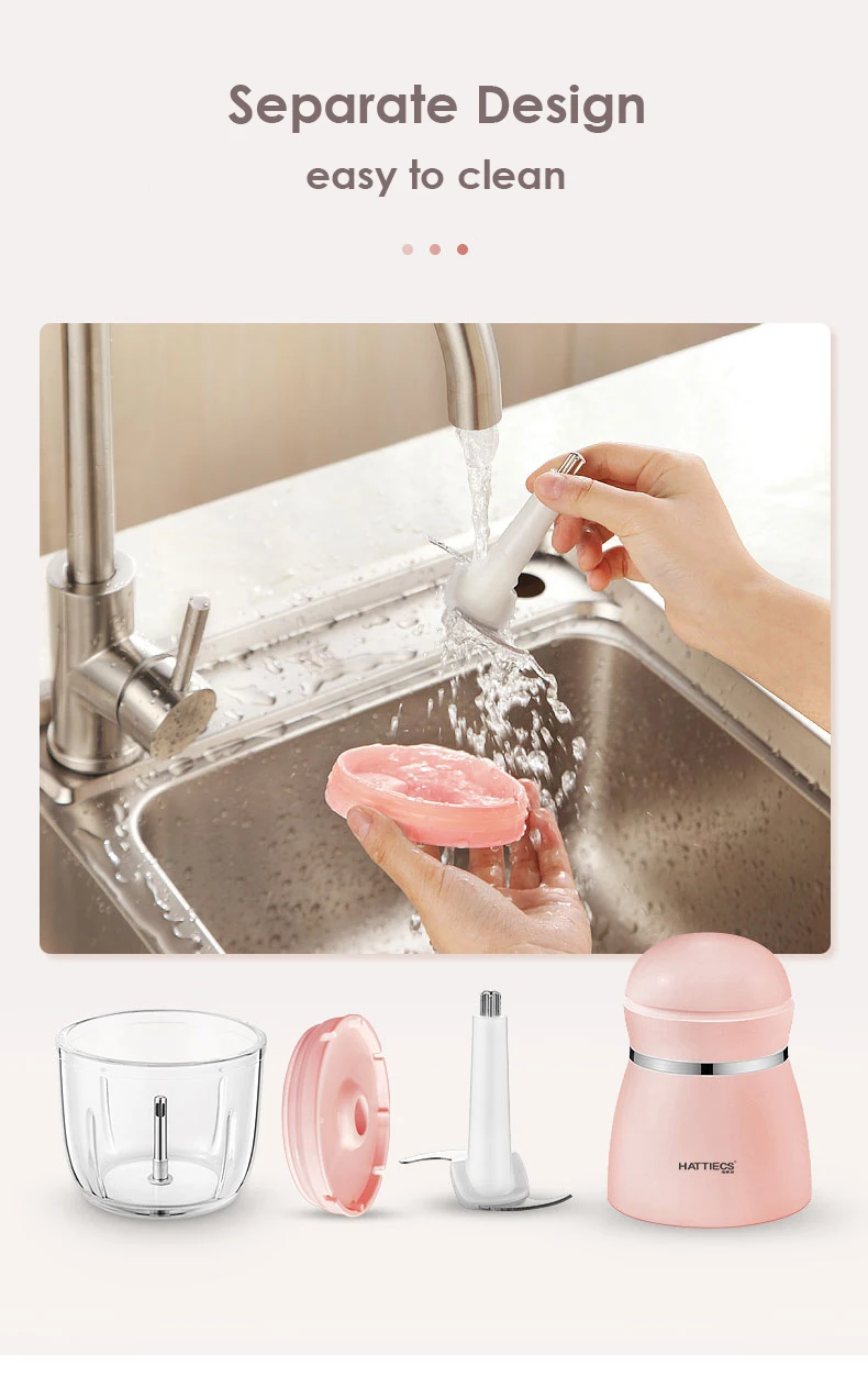 120W Electric Meat Grinder Mini Portable 300ML Capacity Meat Spices Chopper Handhold Food Blender Mixer Ingredients Cutter