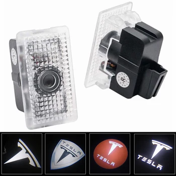 

2X HD LED Welcome Lights For Tesla MODEL S MODEL X MODEL 3 MODEL Y Side Door Decorative Signal Lamp LED 3D Logo Shadow Light