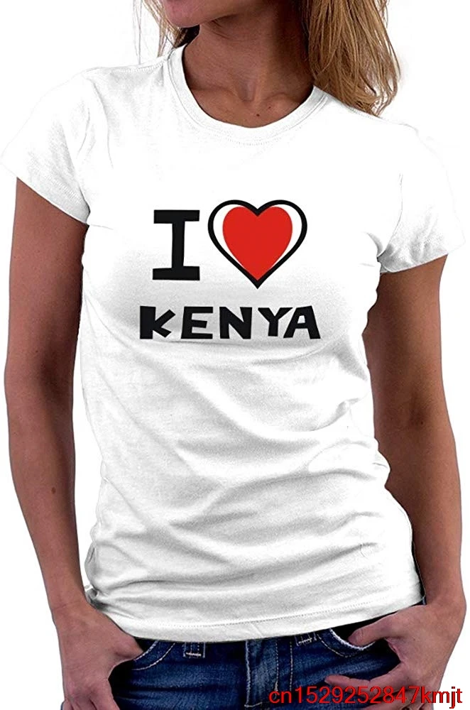 FGHFG I Love Kenya двухцветная женская футболка с сердцем унисекс мужская | Мужская