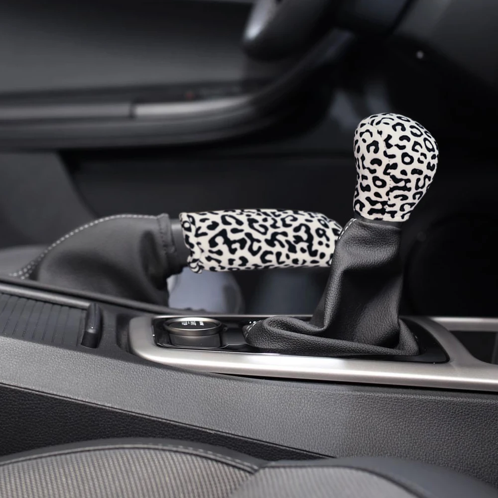 Car Gear Shift Knob Collars Handbrake Grips Cover Protector Anti Slip Kit Interior Accessories hand brake cover gear head cover