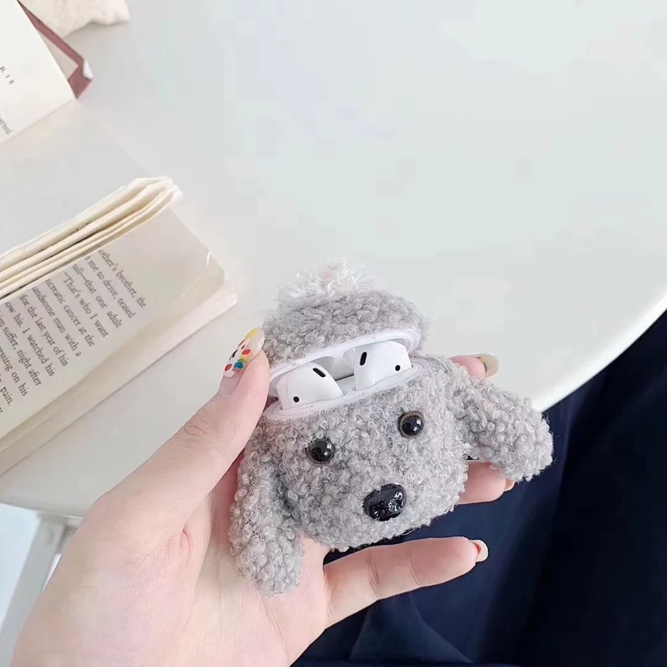 3D Cute Earphone Case For Airpods Case 1 Cartoon Knitted Plush Cover For Apple Airpods 2 Case Bear Teddy Dog Rabbit Earpods Case