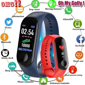 

Color Screen Smart Watch Fitness Tracker Bracelet IP68 Waterproof Heart Rate Blood Pressure Monitor For Women Men Sport watches