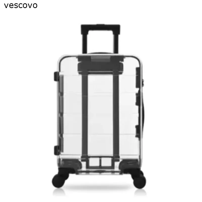 Vescovo 2" 22" 2" 26" дюймов необычный, прозрачный чемодан cabertrolley сумка прокатный багаж Спиннер на колесах