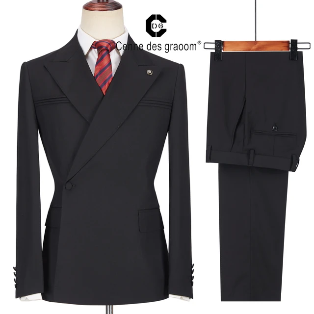 Navy Blue Blazer Black Trousers Shawl Lapel Men Suits Custom Made Tuxedo  1Button Classic Formal Masculino Prom 2Pcs Jacket+Pants - AliExpress