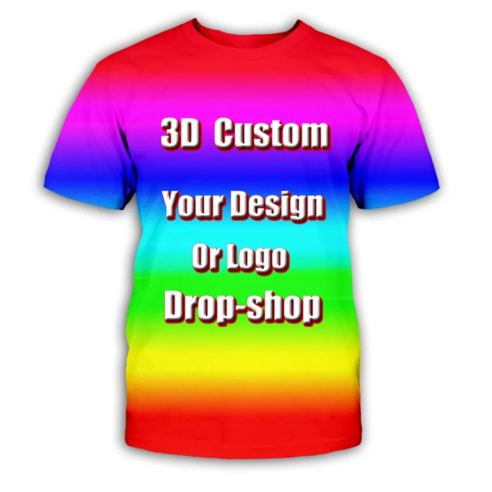 

TESSFFEL DIY Custom Full printing Funny Streetwear 3D Print O-Neck Short Sleeve T Shirt Men Women Tops
