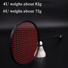 1 шт. 4U/6U ультра-светильник, углеродная ракетка для бадминтона с обоих наступательных защитных взрослых ракетка для бадминтона для любительских тренировок на открытом воздухе 1 шт. 4U/6U ультра-светильник, углеродная ракетка для бадминтона с обоих наступательных защитных взрослых ракетка для бадминтона для любительских тренировок на открытом воздухе