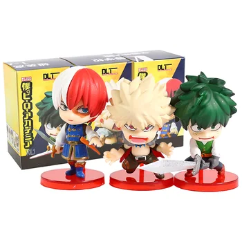 

Anime My Hero Academia Izuku Midoriya Bakugou Katsuki Todoroki Shoto Q Version PVC Boku No Hero Academia Figure Toys 3pcs/set