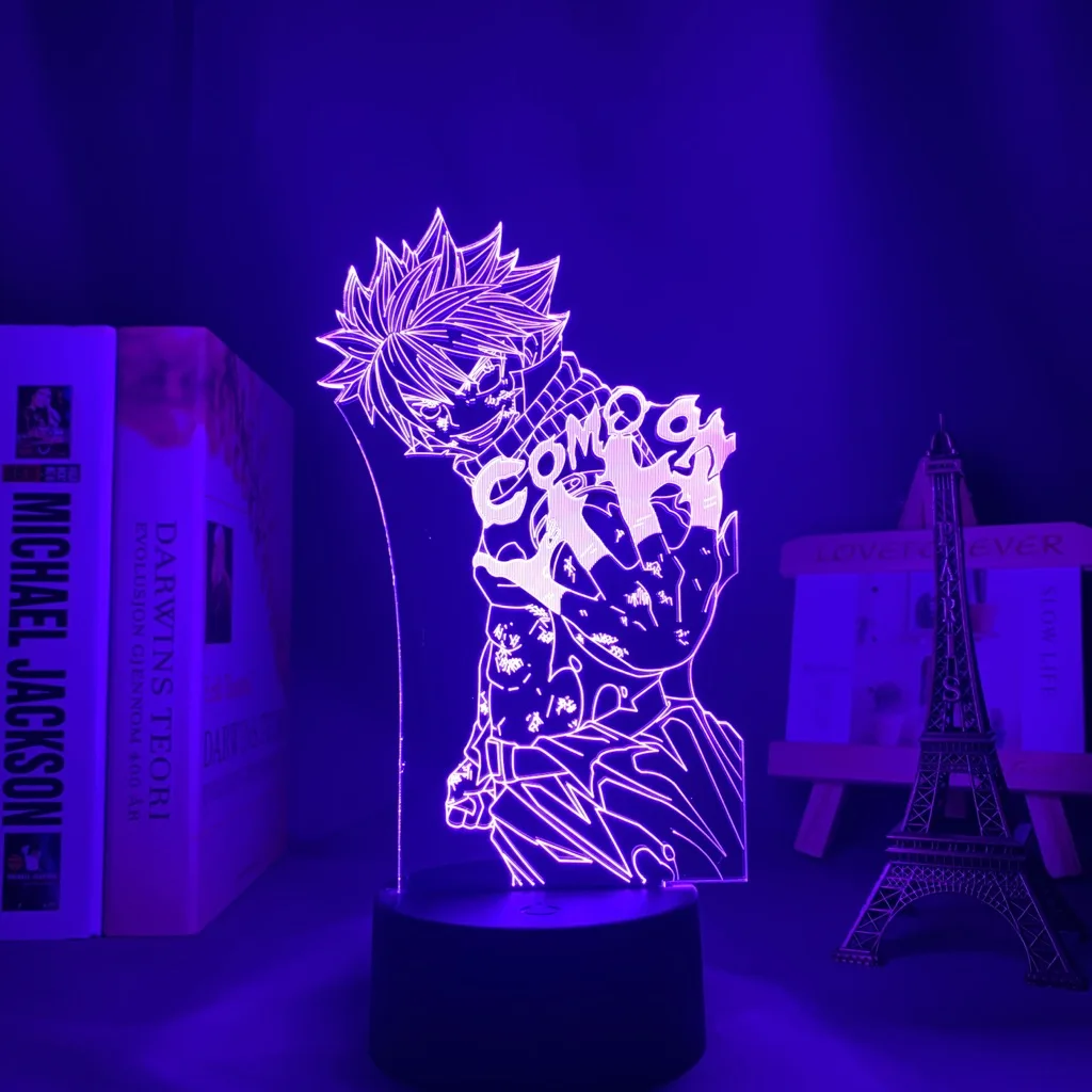 hatch night light Anime Fairy Tail Led Light Anime Figure for Home Decoration Birthday Gift Manga 3D Night Lamp Natsu Dragneel Fairy Tail night lamp for bedroom wall