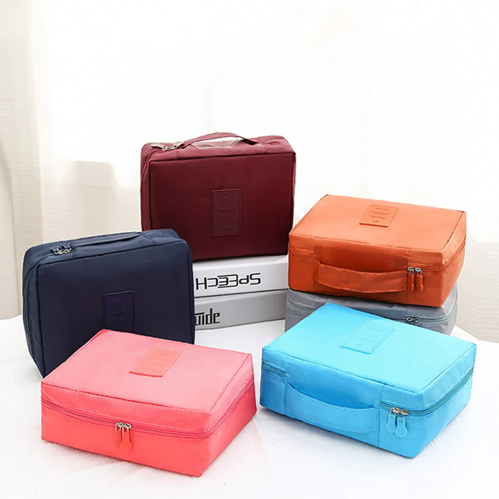 

Simple Solid Color Outdoor Makeup Bags Women Cosmetic Bag Make Up Organizer Toiletry Storage Travel Wash Pouch