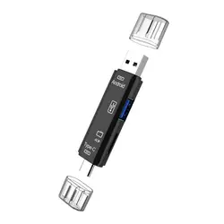 FFFAS все в одном многофункциональный Usb 2,0 Micro Usb TF Защитная крышка Тип-c OTG кард-ридер для компьютера, мобильного телефона