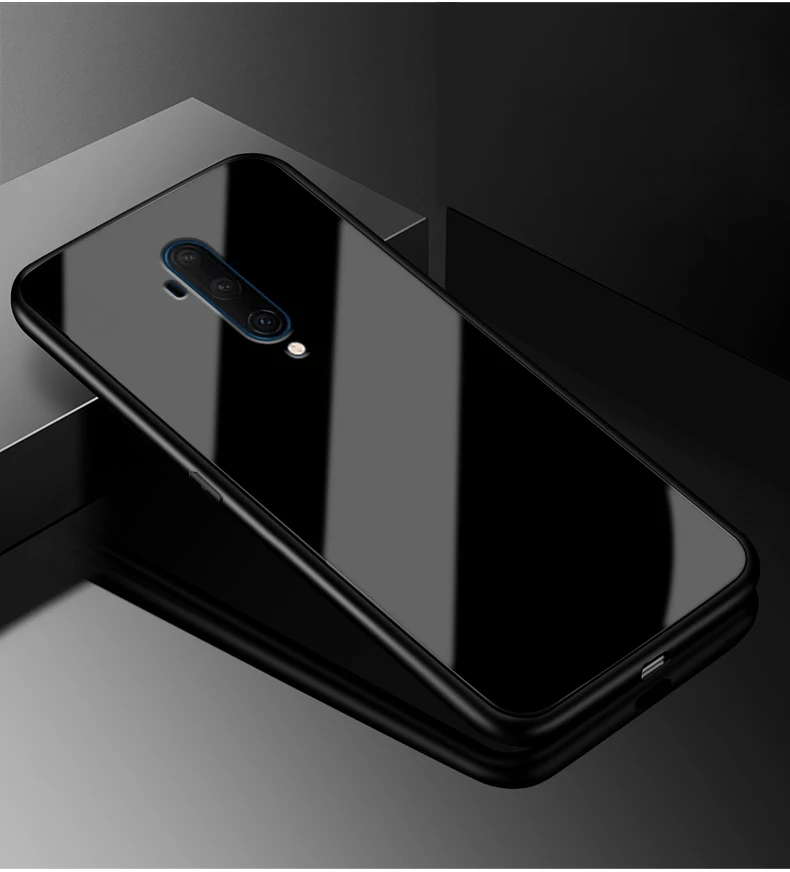 05 Для Oneplus 7T чехол One plus 7T Pro PC Пластиковый стеклянный чехол для телефона черный ТПУ бампер чехол для Oneplus 7T Pro 7TPro закаленное покрытие - Цвет: 05