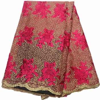 

5yards for women dress with stones 2019 high quality lace new purple lace fabric african tulle lace fabric nigerian lace