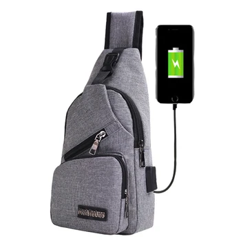 

Travel Sling Shoulder USB Charge Chest Bag for Men Casual Multifunction Waterproof Crossbody Bag Short Trip 2020 Hot Sale