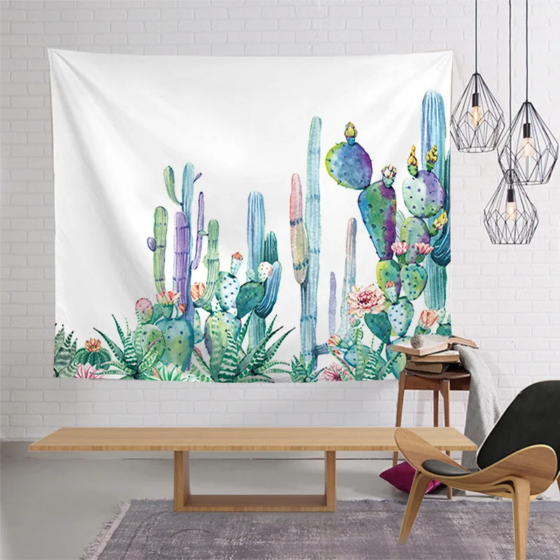 Кактус акварельные подвесные настенные гобелены пейзаж обои настенное