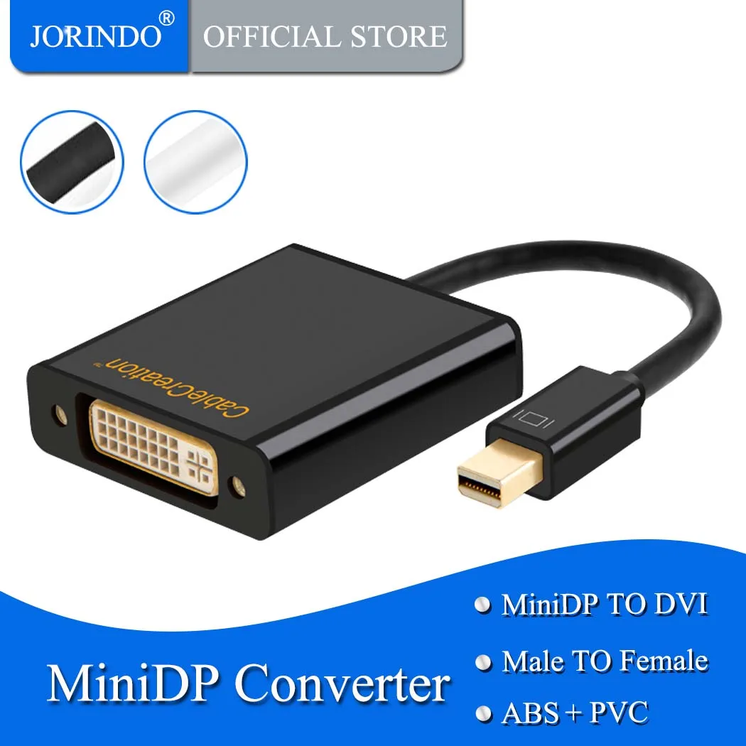 Jorinдо Active Mini DP к DVI мини DisplayPort (совместимый с Thunderbolt2) адаптеру 15 см/белый (совместим