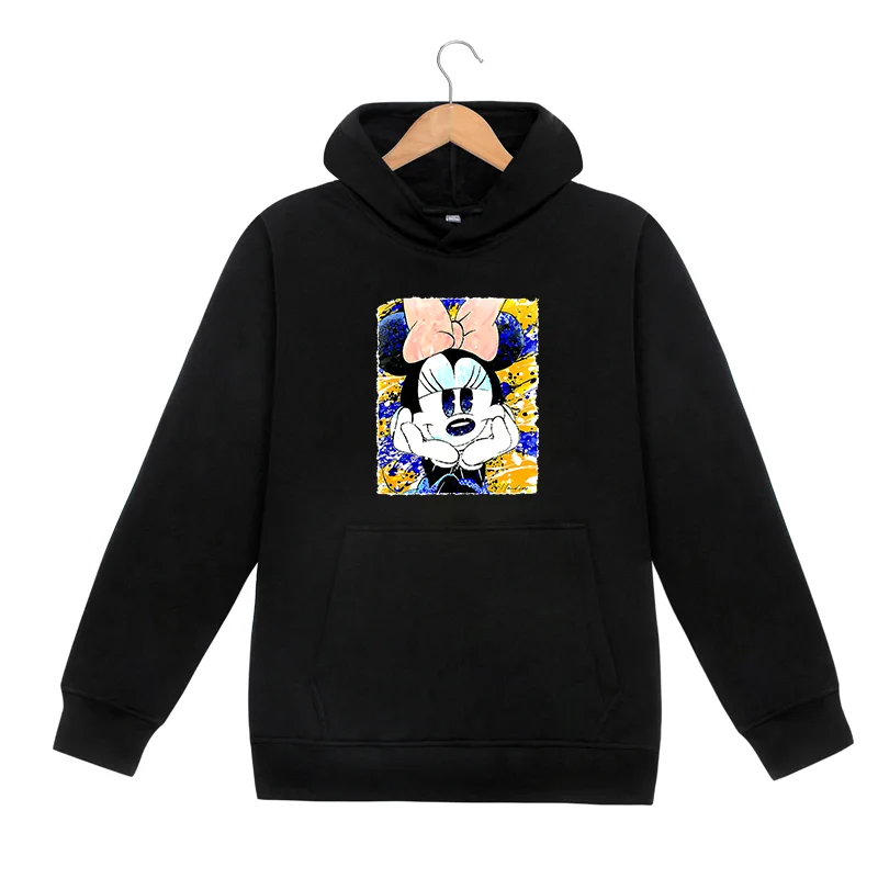 

Cartoon Women Hip Hop Fleece Hoodie Sweatshirts Winter Fashion Oversize Ladies Pullovers Warm Pocket Hooded O-neck Kpop Jacket
