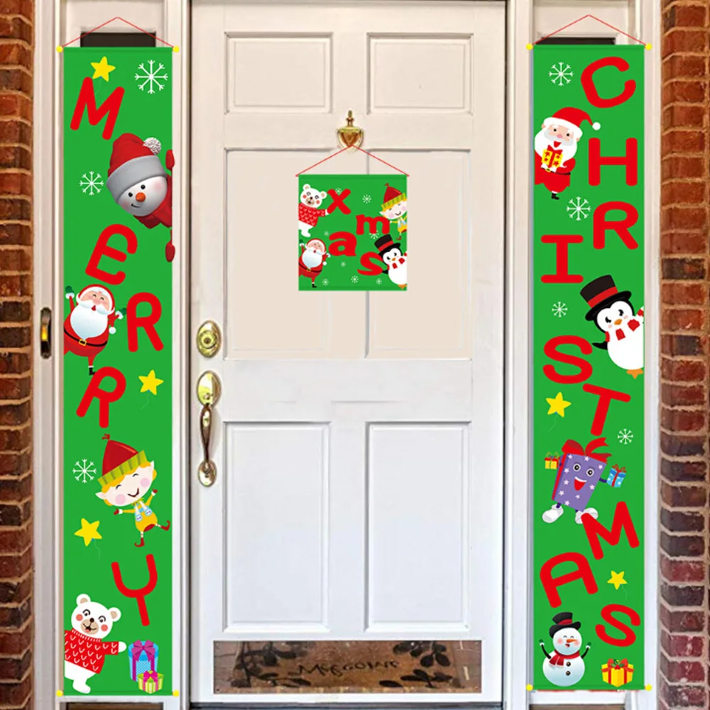 

3 Pcs Christmas Banner Hanging Flags Winter Garden Flag Indoor Outdoor Happy Festival Home Decor