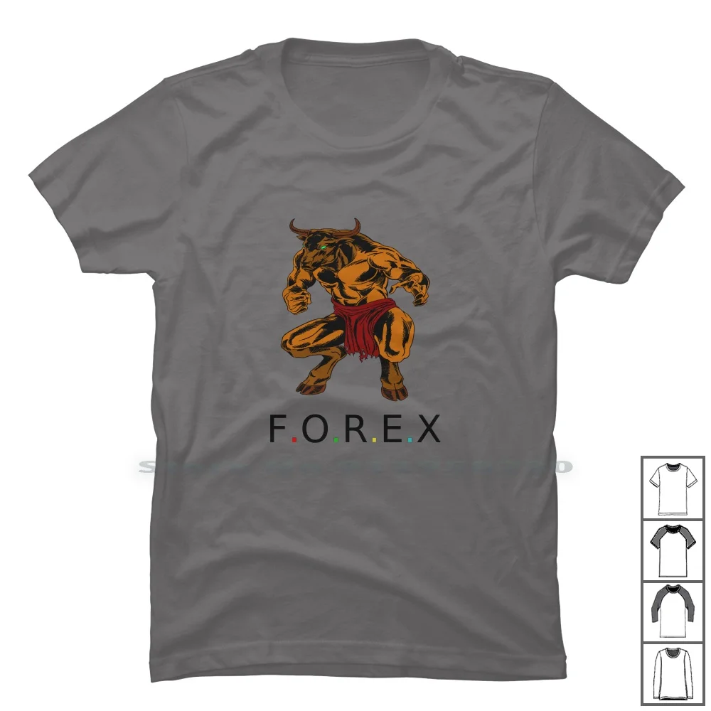 Maglietta Forex Bull Trader 100% Cotone Quotes Trade Lover Over Bull Rex Ade Ra