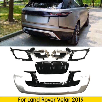 

Silver/Black ABS Plastic Diffuser Rear Spoiler Lip Complete for Land Rover Velar 2017 2018 2019