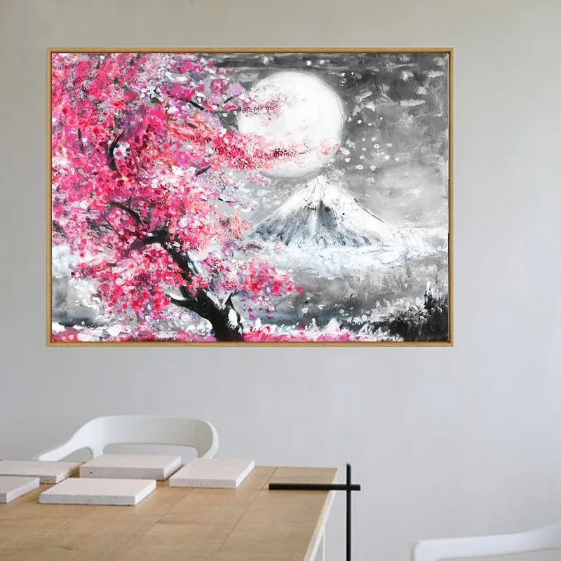 Japanese Pagoda Cherry Blossom Scenery Canvas Prints Painting Wall Art  Decor 5P 