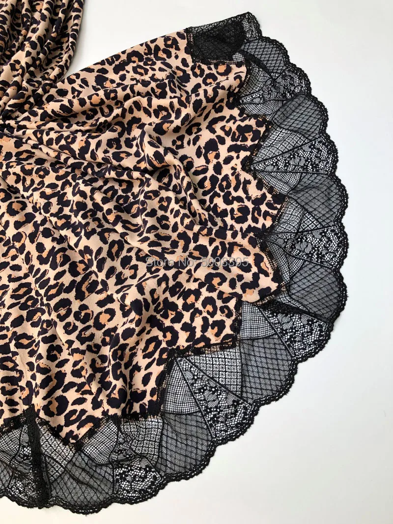 Леопардовая расцветка, асимметричная Hemline, кружевная отделка, юбка миди, эластичная талия, модные женские юбки, новинка
