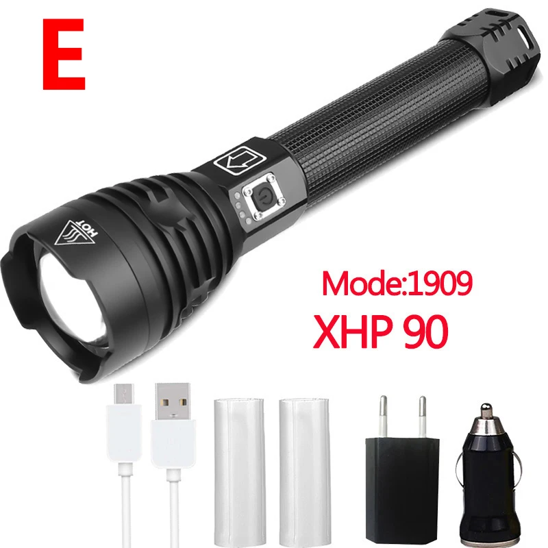 Z90 самый мощный XHP90 светодиодный светильник-вспышка, фонарь с зумом XHP70.2 USB Перезаряжаемый Тактический светильник 18650or26650 походная охотничья лампа - Испускаемый цвет: Package E
