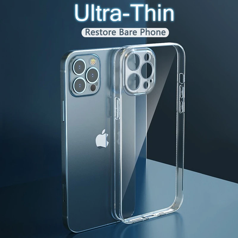 clear case iphone 13 Ultra Thin Lens Protection Case For iPhone 12 Mini 11 13 Pro Max XR Xs Max 7 8 Plus SE 2020 Soft Clear Silicone Case Back Cover cover for iphone 13
