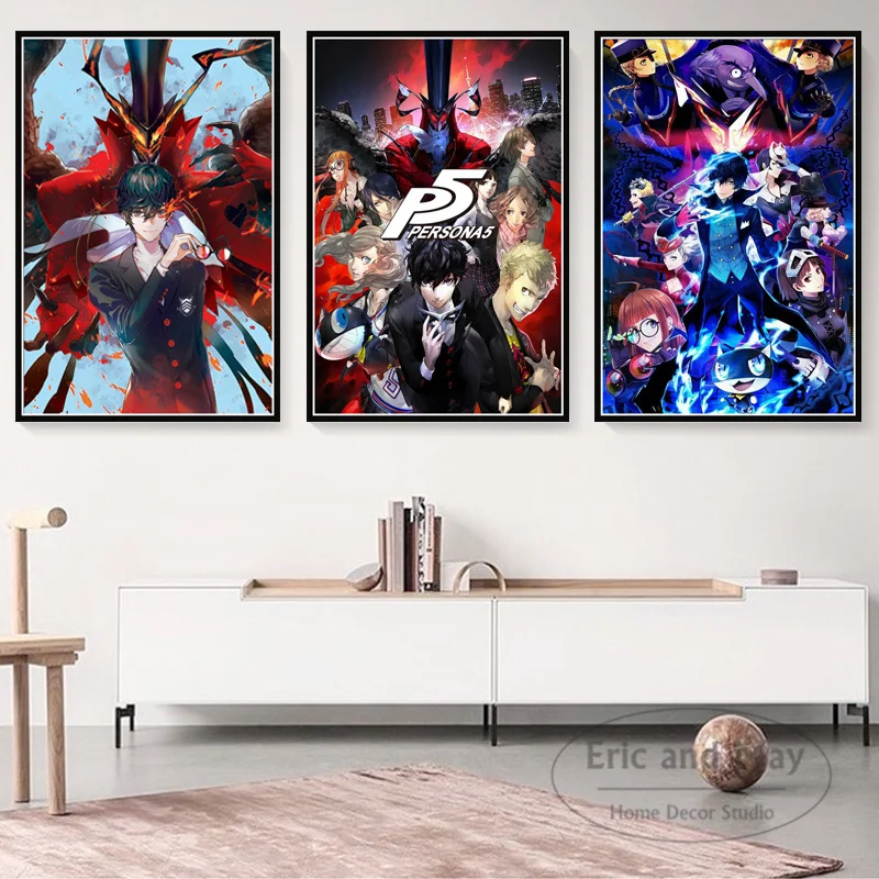 Persona 5 постер и печать видеоигр настенное искусство холст картины Новый Винтажный