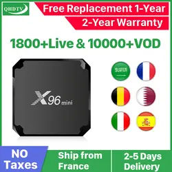 IP tv Франция QHD ТВ 1 год код X96 Мини Android 7,1 ТВ коробка S905W X96Mini IP tv Бельгия Нидерланды Арабская Франция IP tv подписка