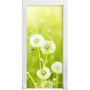 

Decals Mural 3D Step Door DIY Selfadhesive Waterproof Sticker Dandelion Green Glass Paper Poster For Print Picture Home Decor