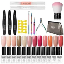 ROSALIND 12 штук в штучной упаковке набор гель-лаков для ногтей акриловый набор для ногтей все для маникюра Набор с УФ-светодиодный сушилкой для ногтей набор инструментов