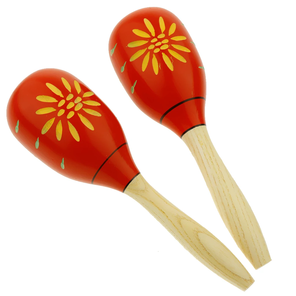 Wooden Maracas Rattles Hammer Party Favor Children Kids Toddlers Music Toy