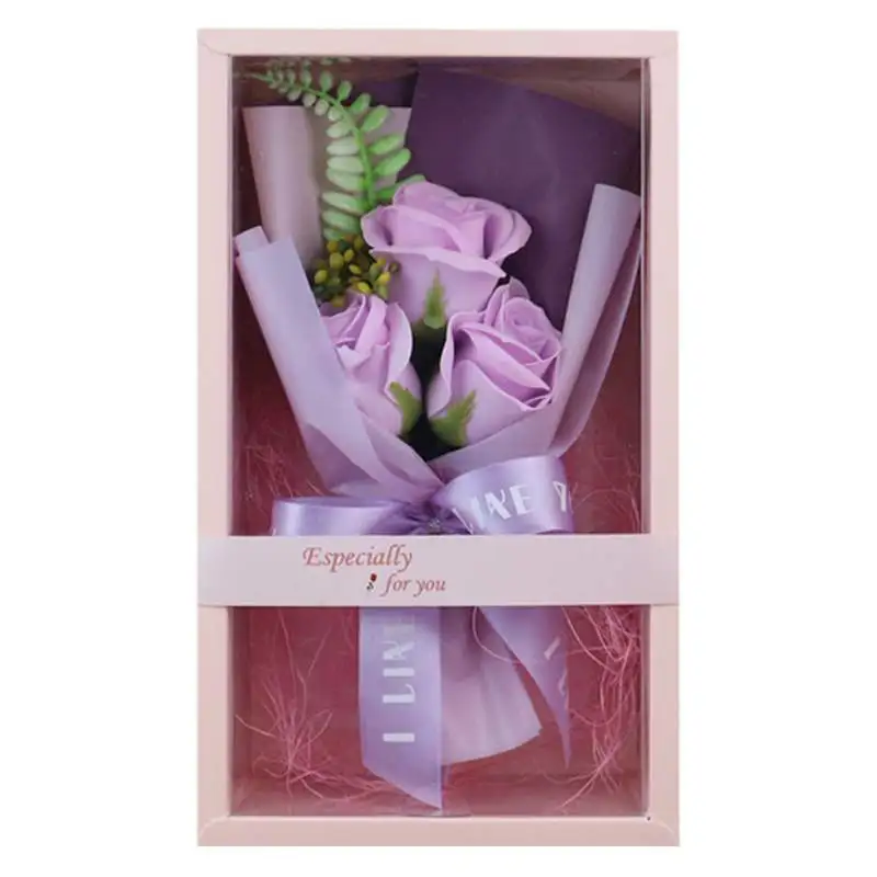 Имитация розы мыло цветок день Святого Валентина подарок с подарочной коробкой вечный букет цветок день матери Свадебная вечеринка украшения - Цвет: KR0927QZ