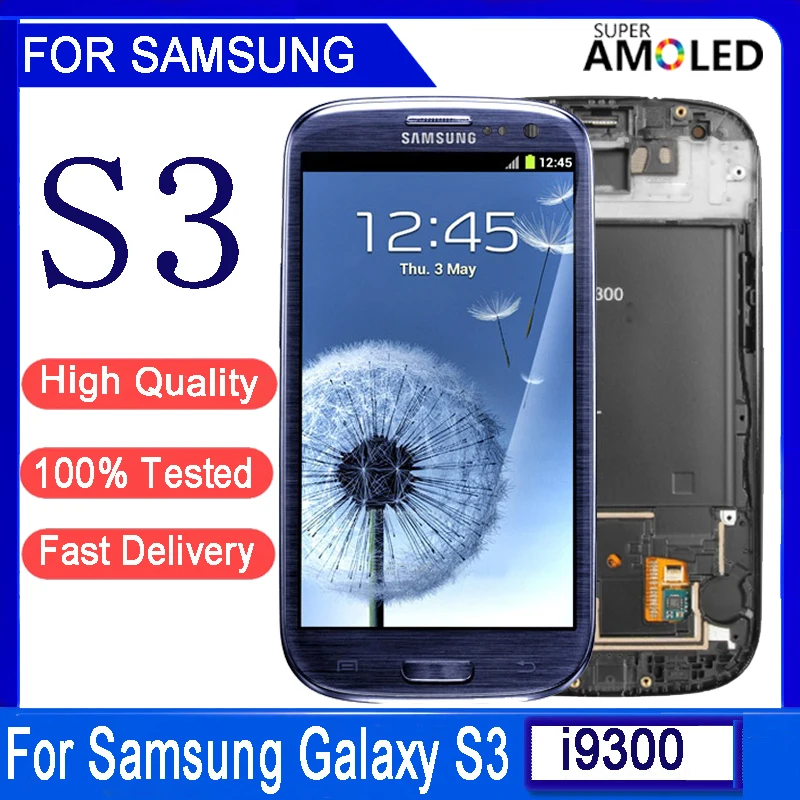 ЖК-дисплей 4 8 &quotAMOLED для Samsung Galaxy S3 с дигитайзером сенсорного экрана в сборе i9300 i9300i