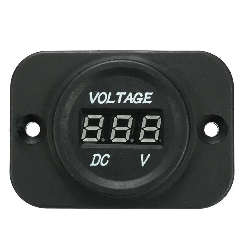

12V-24V Waterproof Car Motorcycle LED Digital Display Voltmeter Voltage Meter Black